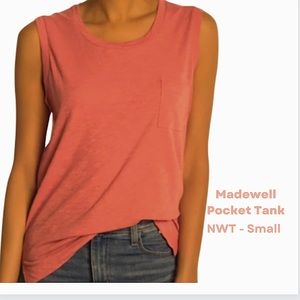 Madewell Cotton Pocket Tank top | Size Small | Nwt